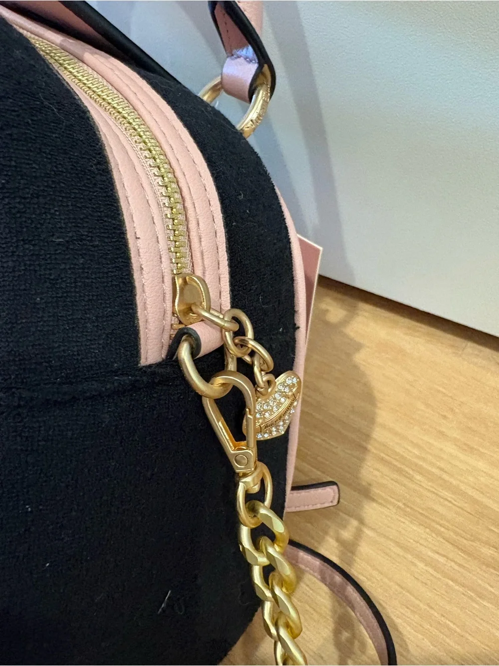 Juicy Couture Black and Pink Club Bowler Bag NEW